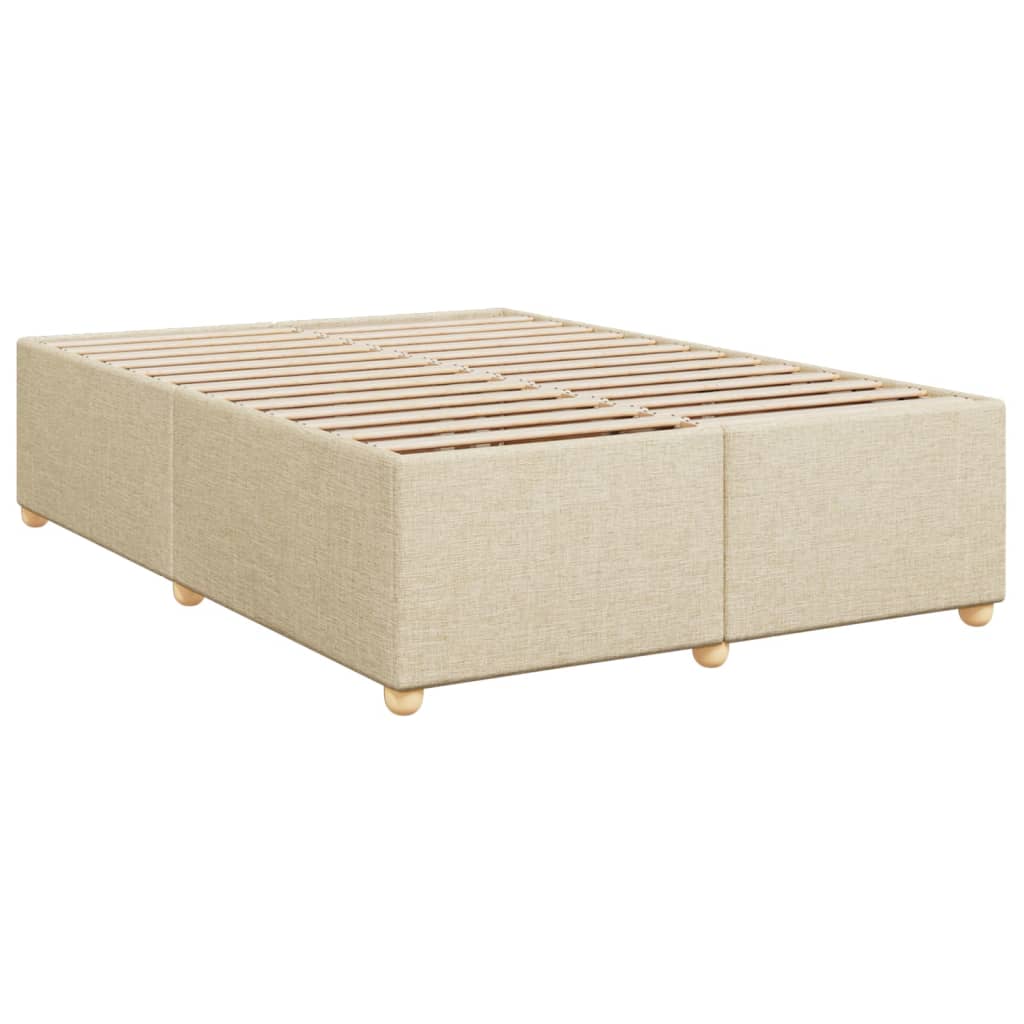 vidaXL Κρεβάτι Boxspring με Στρώμα Κρεμ 140x190 εκ. Υφασμάτινο