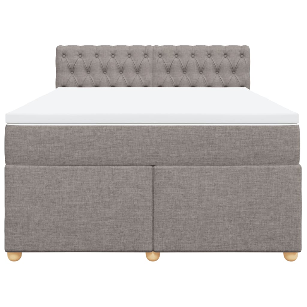 vidaXL Κρεβάτι Boxspring με Στρώμα Taupe 140x190 εκ. Υφασμάτινο