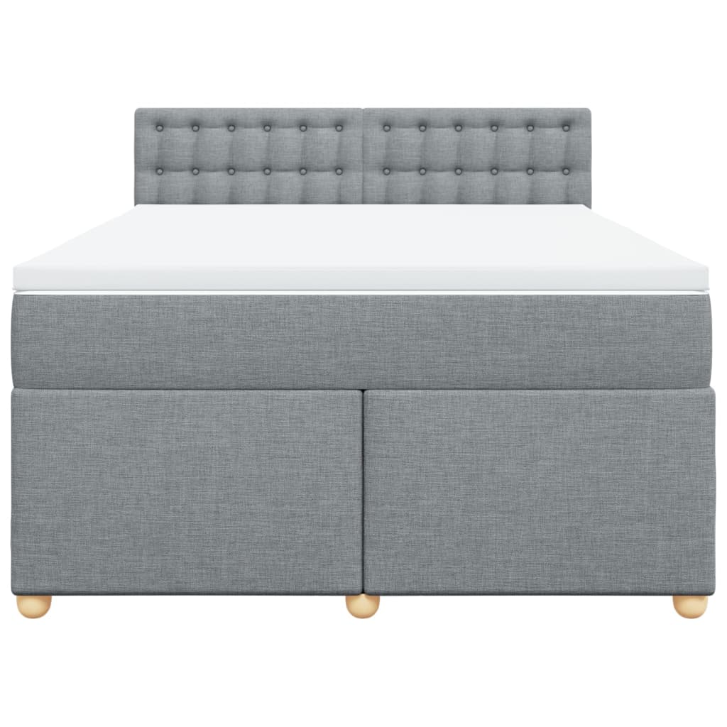vidaXL Κρεβάτι Boxspring με Στρώμα Ανοιχτό Γκρι 140x190 εκ. Υφασμάτινο