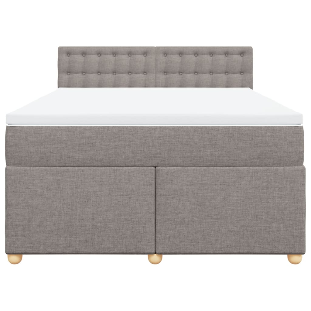 vidaXL Κρεβάτι Boxspring με Στρώμα Taupe 140x190 εκ. Υφασμάτινο
