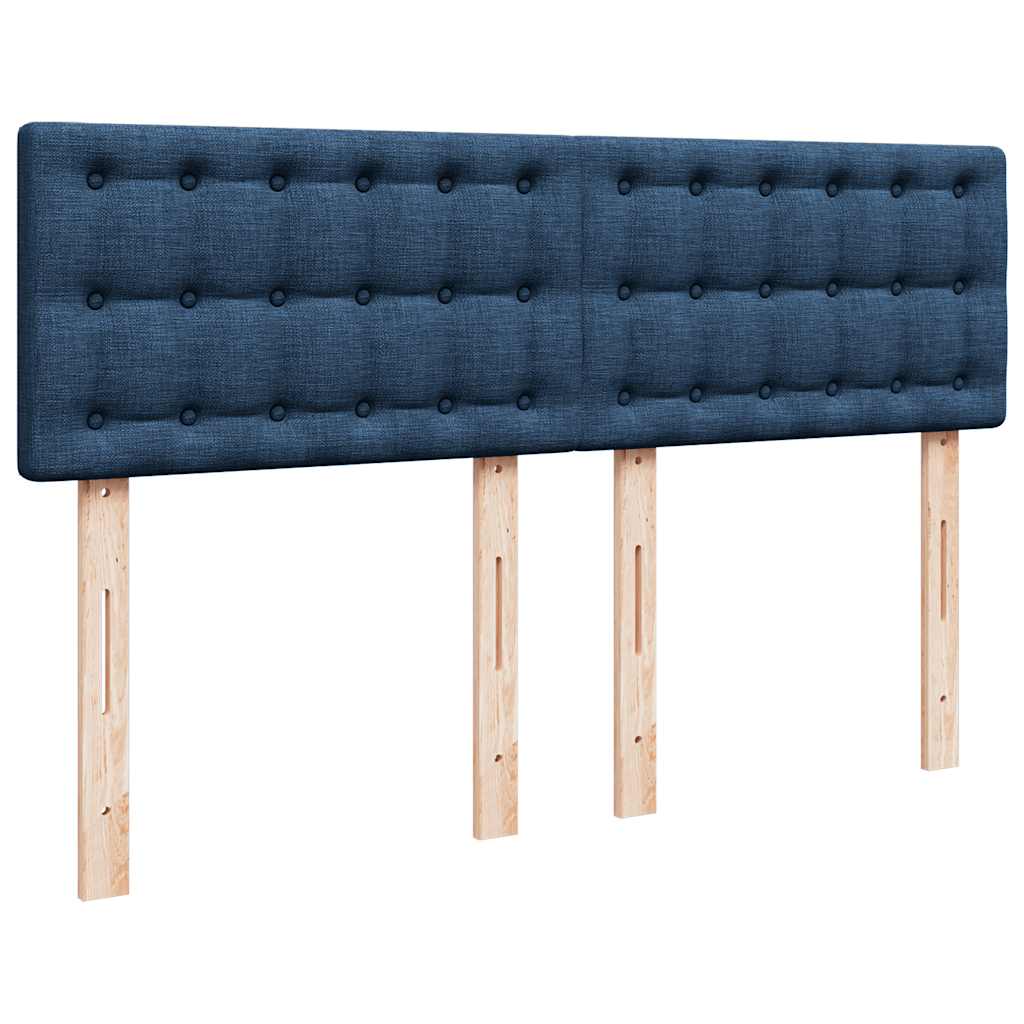 vidaXL Κρεβάτι Boxspring με Στρώμα Μπλε 140x190 εκ. Υφασμάτινο