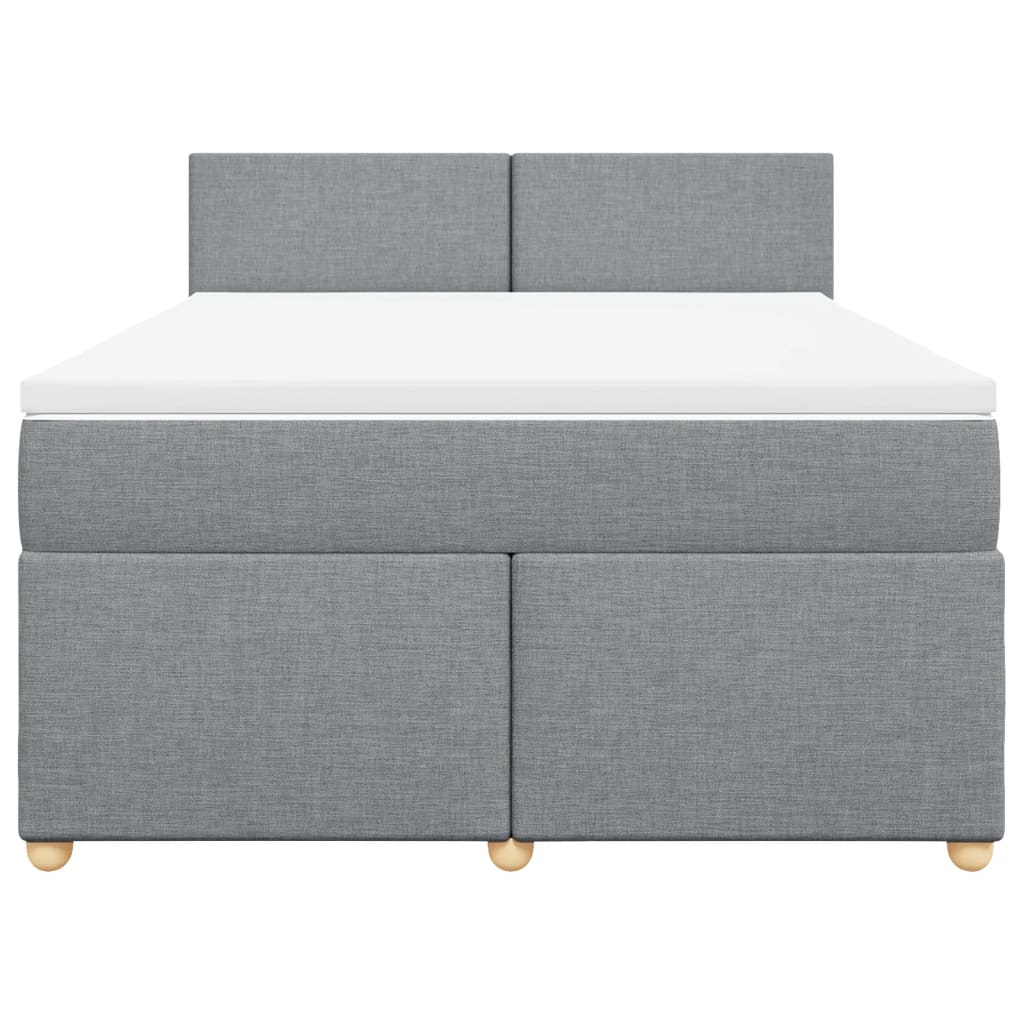 vidaXL Κρεβάτι Boxspring με Στρώμα Ανοιχτό Γκρι 140x200 εκ. Υφασμάτινο
