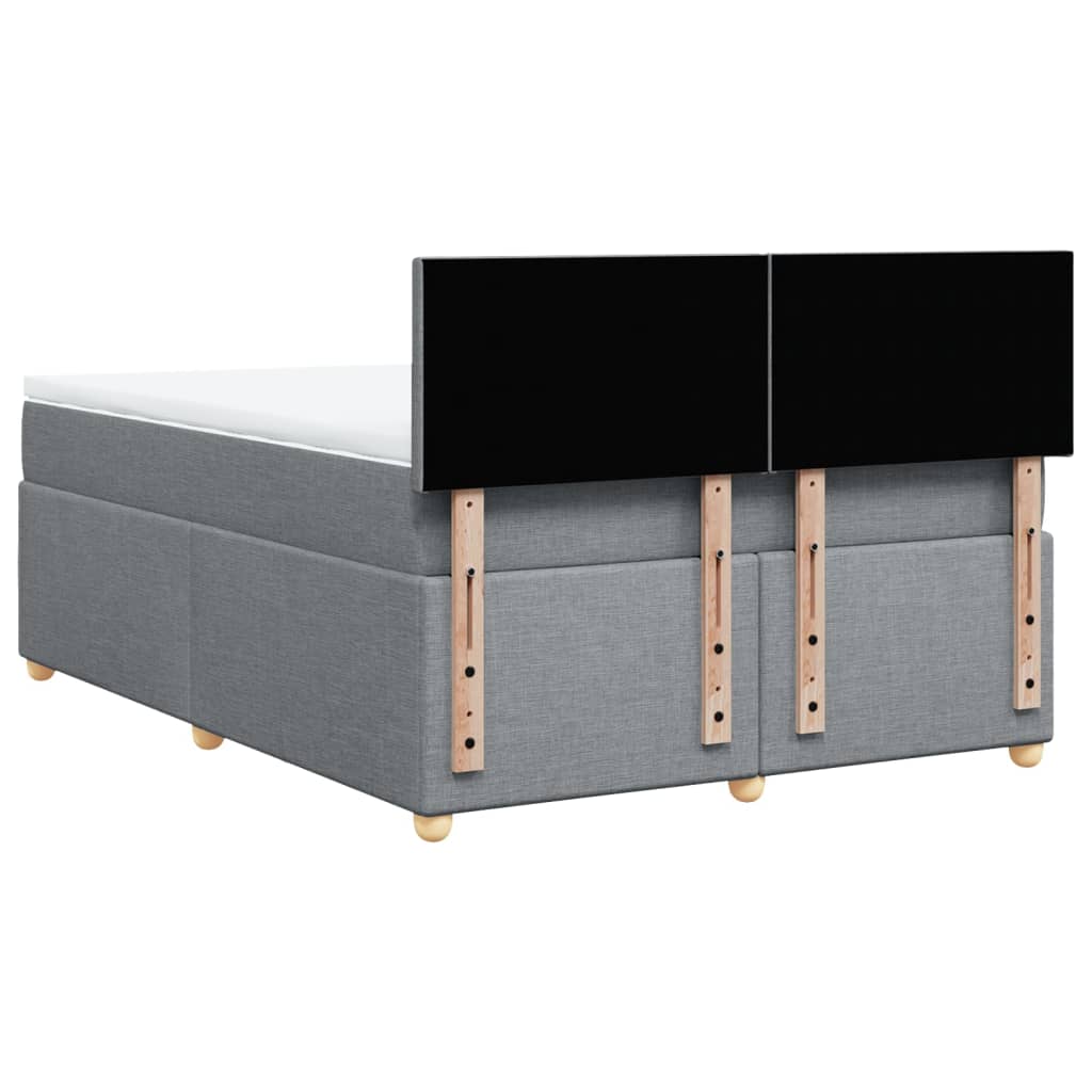 vidaXL Κρεβάτι Boxspring με Στρώμα Ανοιχτό Γκρι 140x200 εκ. Υφασμάτινο