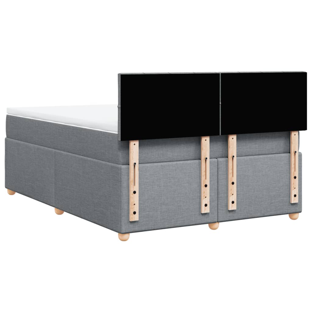 vidaXL Κρεβάτι Boxspring με Στρώμα Ανοιχτό Γκρι 140x200 εκ. Υφασμάτινο