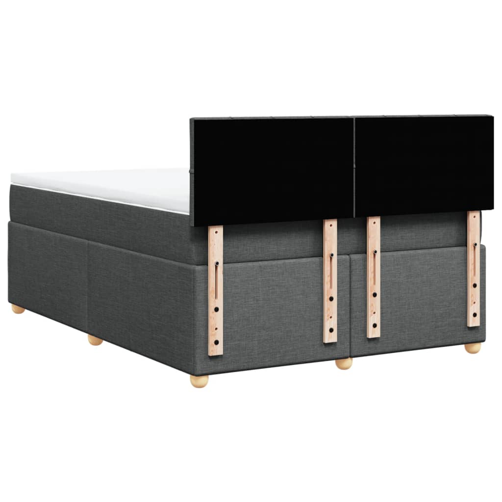 vidaXL Κρεβάτι Boxspring με Στρώμα Σκούρο Γκρι 140x200 εκ Υφασμάτινο