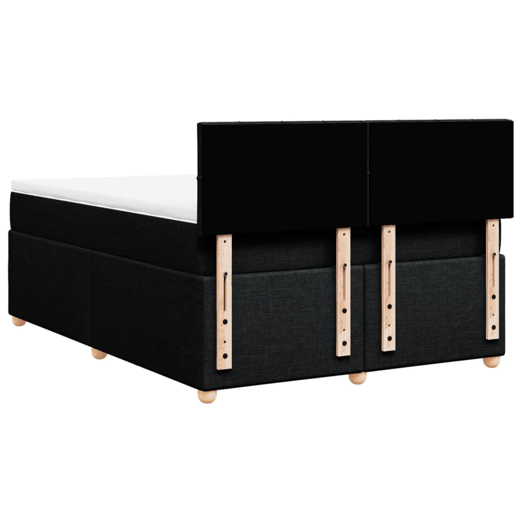 vidaXL Κρεβάτι Boxspring με Στρώμα Μαύρο 140x200 εκ. Υφασμάτινο