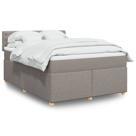 vidaXL Κρεβάτι Boxspring με Στρώμα Taupe 140x200 εκ. Υφασμάτινο