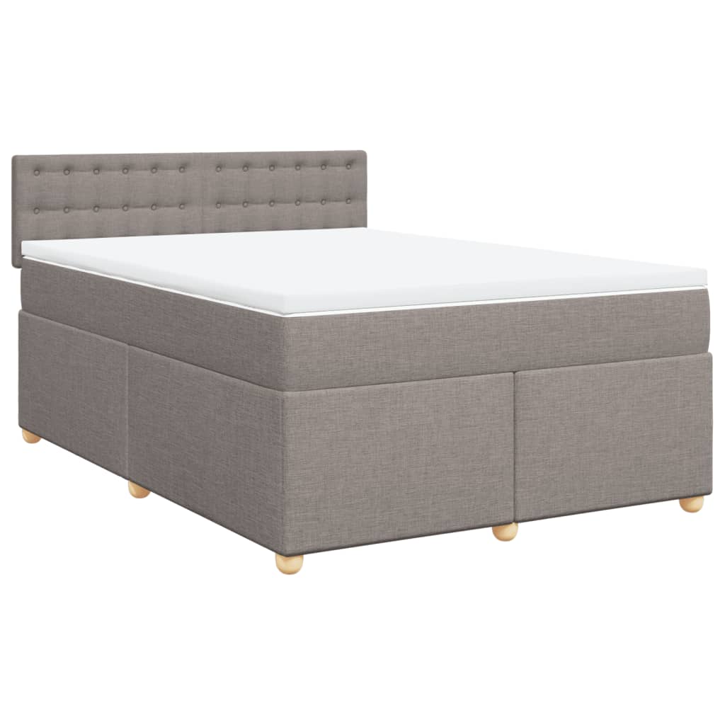 vidaXL Κρεβάτι Boxspring με Στρώμα Taupe 140x200 εκ. Υφασμάτινο
