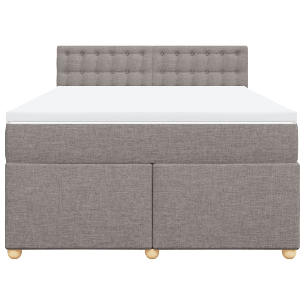 vidaXL Κρεβάτι Boxspring με Στρώμα Taupe 140x200 εκ. Υφασμάτινο