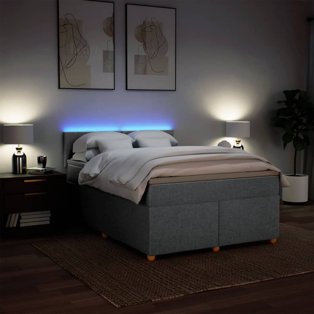 vidaXL Κρεβάτι Boxspring με Στρώμα Αν. Πράσινο 160x200εκ Υφασμάτινο