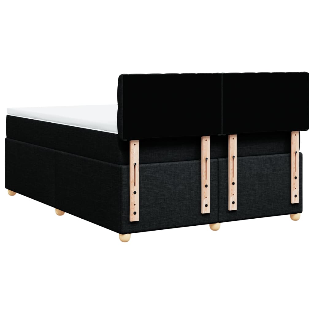 vidaXL Κρεβάτι Boxspring με Στρώμα Μαύρο 160x200 εκ. Υφασμάτινο