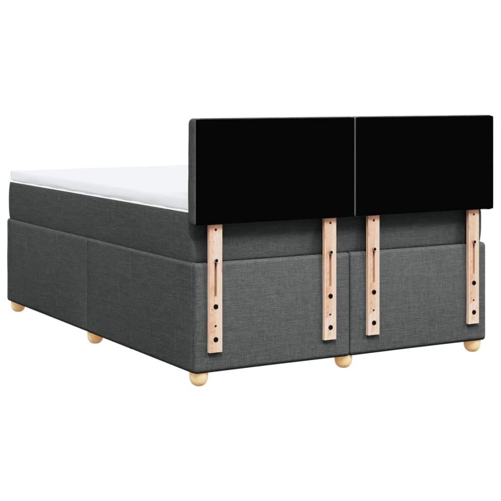 vidaXL Κρεβάτι Boxspring με Στρώμα Σκούρο Γκρι 160x200 εκ Υφασμάτινο