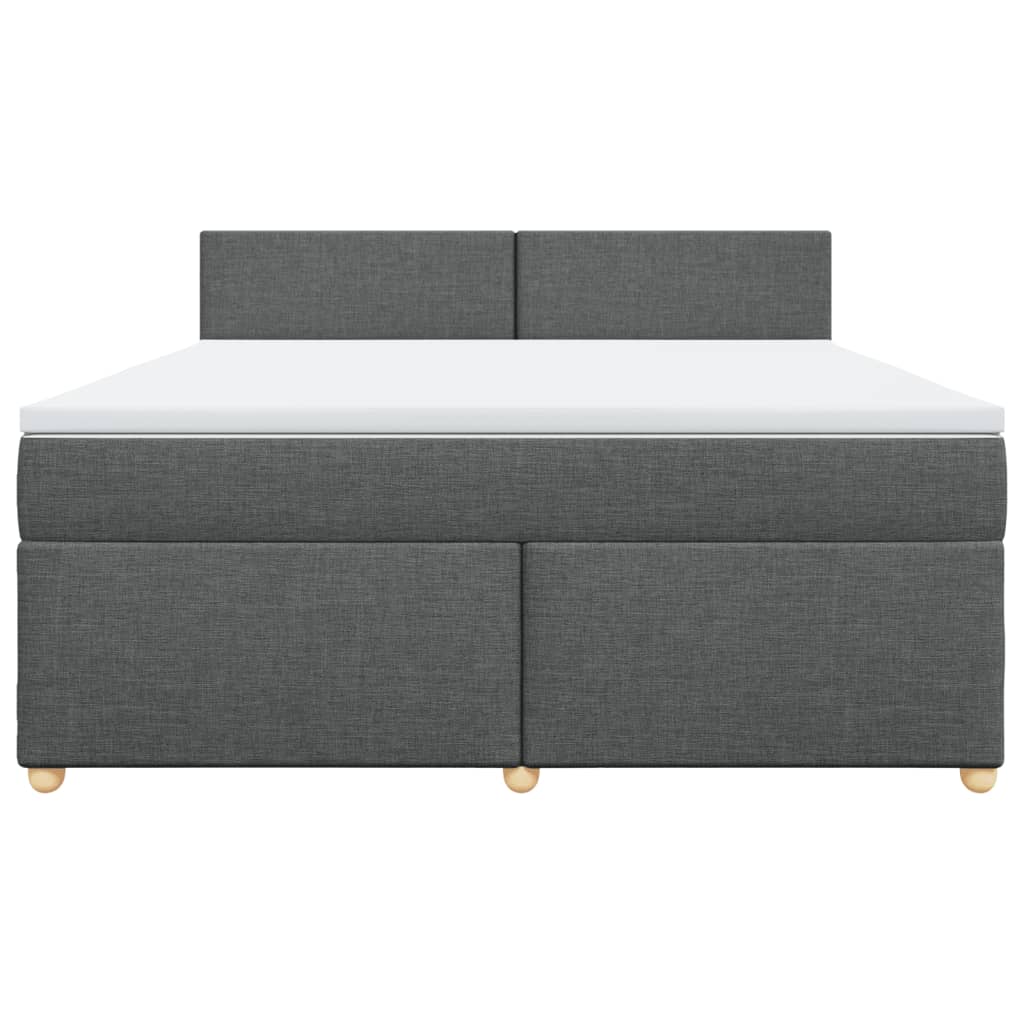 vidaXL Κρεβάτι Boxspring με Στρώμα Σκούρο Γκρι 180x200 εκ Υφασμάτιν