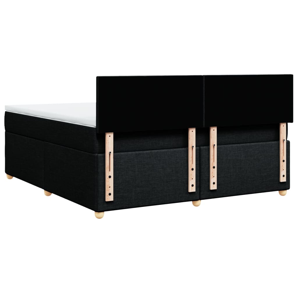 vidaXL Κρεβάτι Boxspring με Στρώμα Μαύρο 180x200 εκ. Υφασμάτινο