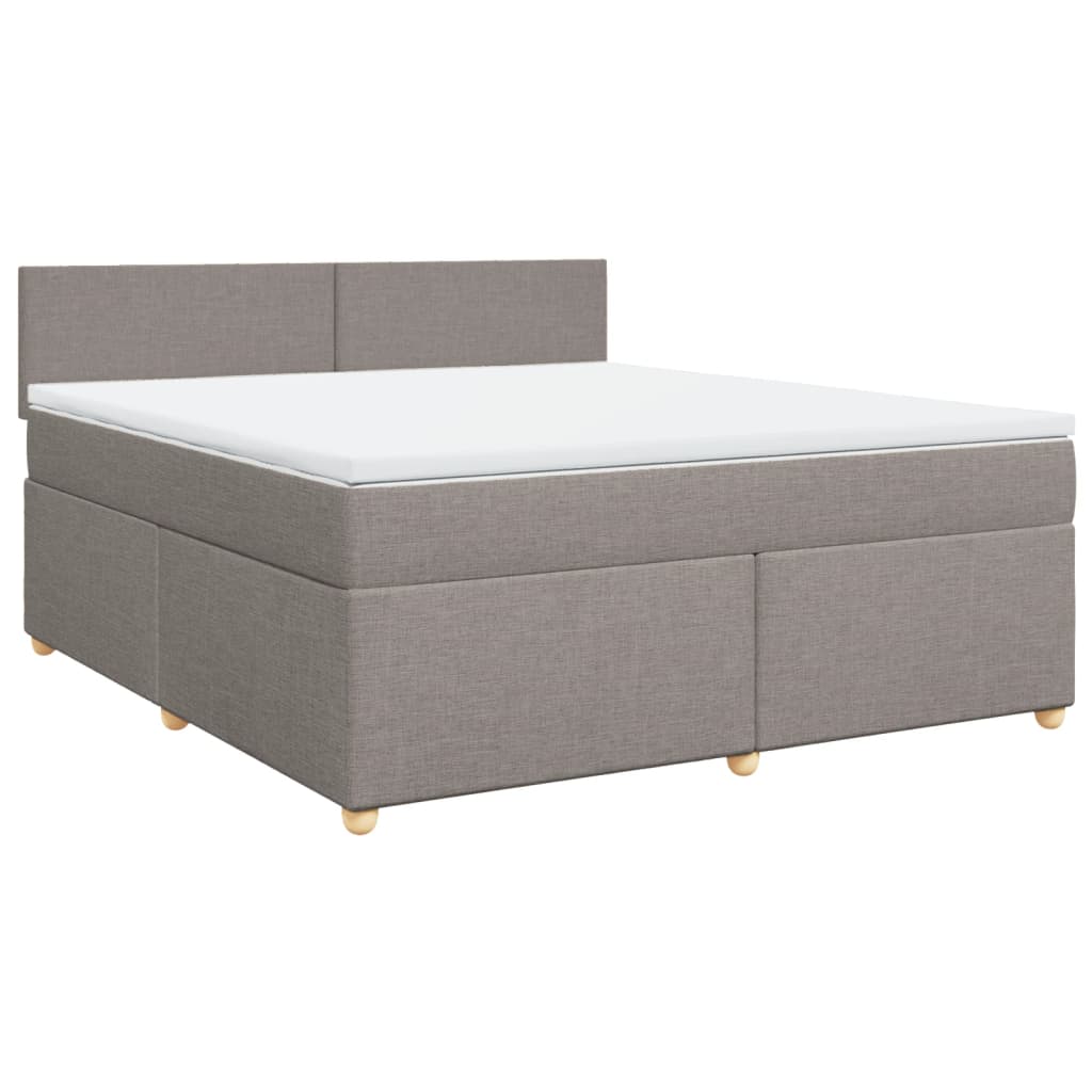 vidaXL Κρεβάτι Boxspring με Στρώμα Taupe 180x200 εκ. Υφασμάτινο