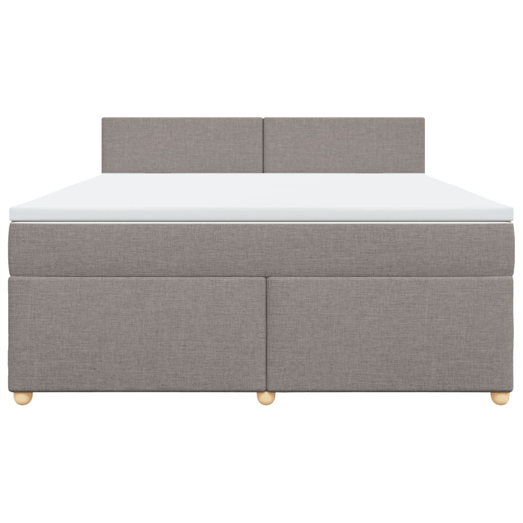 vidaXL Κρεβάτι Boxspring με Στρώμα Taupe 180x200 εκ. Υφασμάτινο