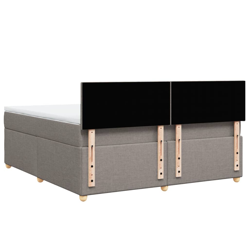 vidaXL Κρεβάτι Boxspring με Στρώμα Taupe 180x200 εκ. Υφασμάτινο