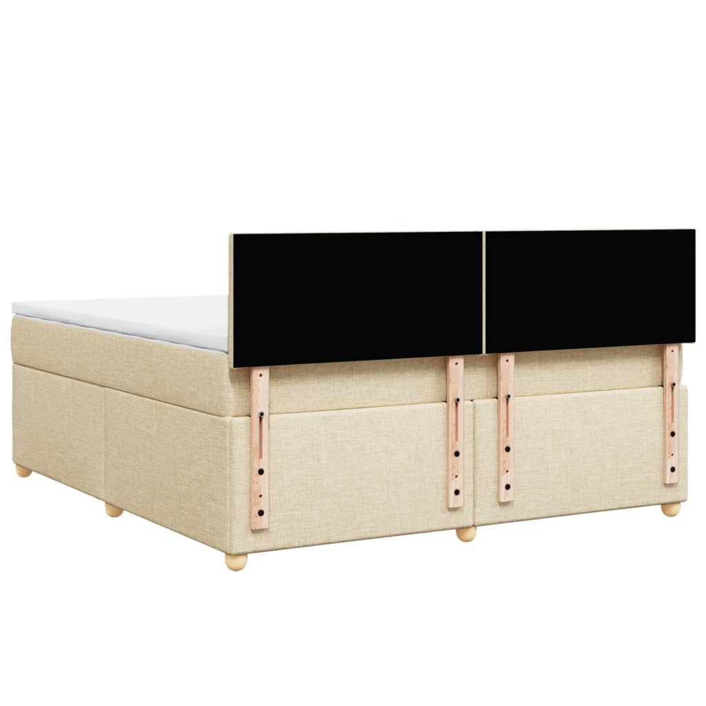 vidaXL Κρεβάτι Boxspring με Στρώμα Κρεμ 180x200 εκ. Υφασμάτινο