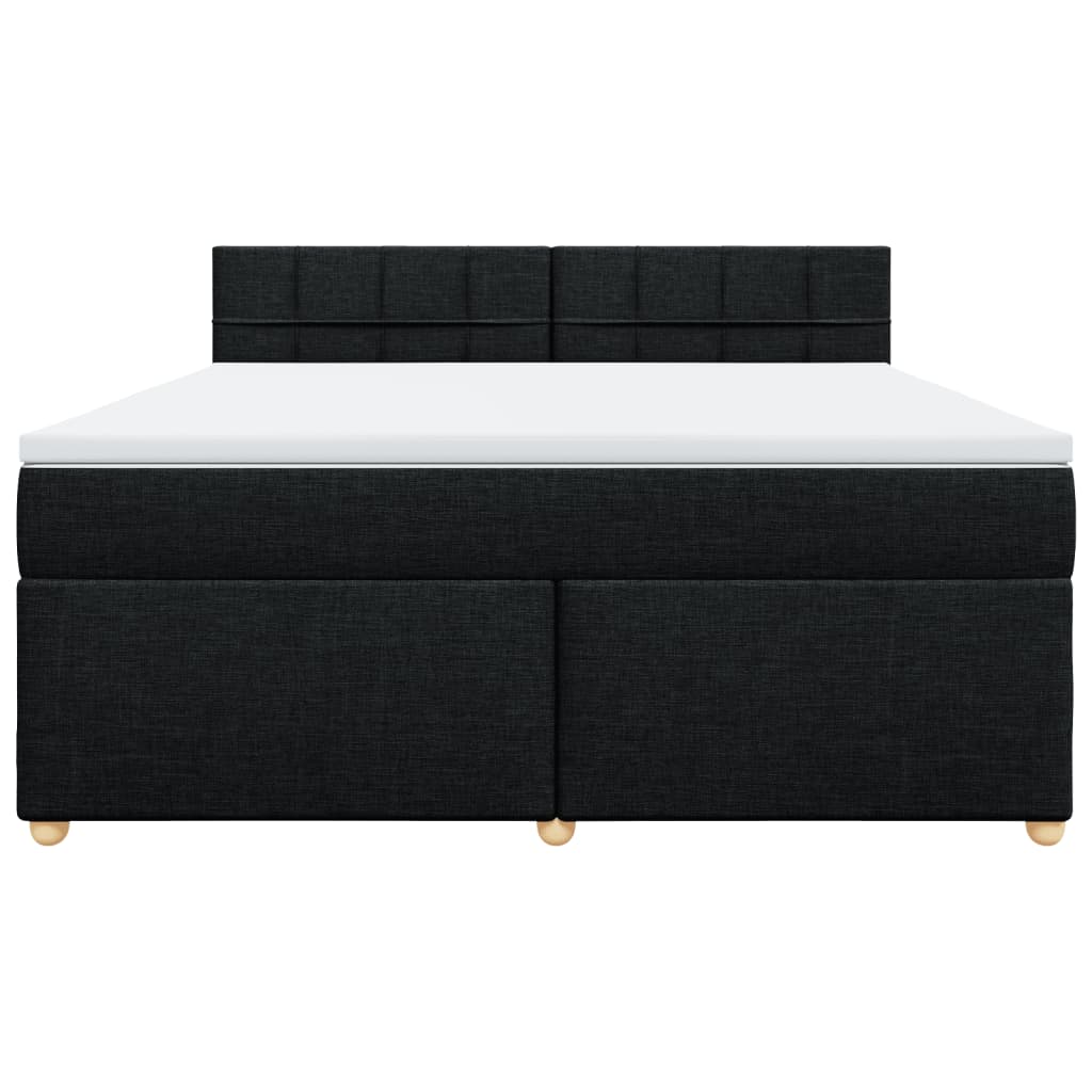 vidaXL Κρεβάτι Boxspring με Στρώμα Μαύρο 180x200 εκ. Υφασμάτινο