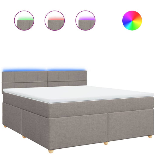 vidaXL Κρεβάτι Boxspring με Στρώμα Taupe 180x200 εκ. Υφασμάτινο