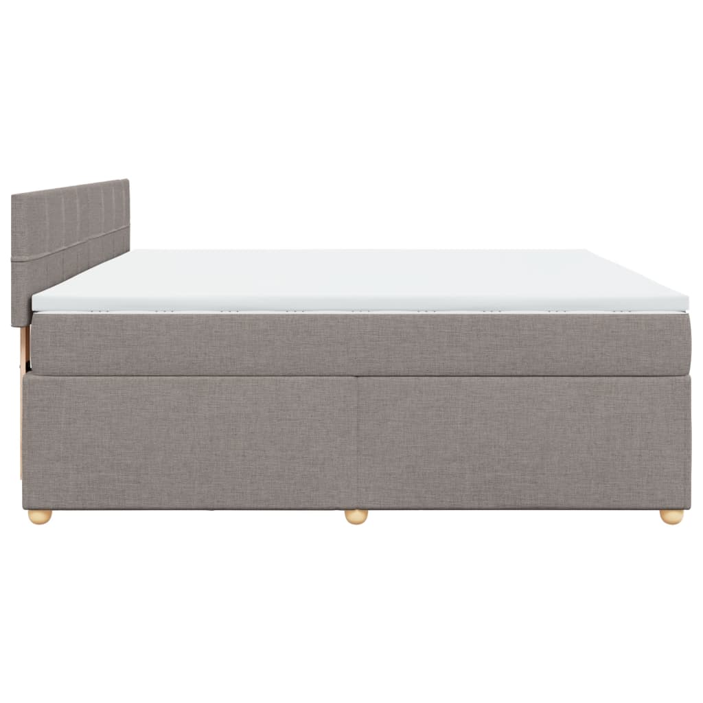 vidaXL Κρεβάτι Boxspring με Στρώμα Taupe 180x200 εκ. Υφασμάτινο