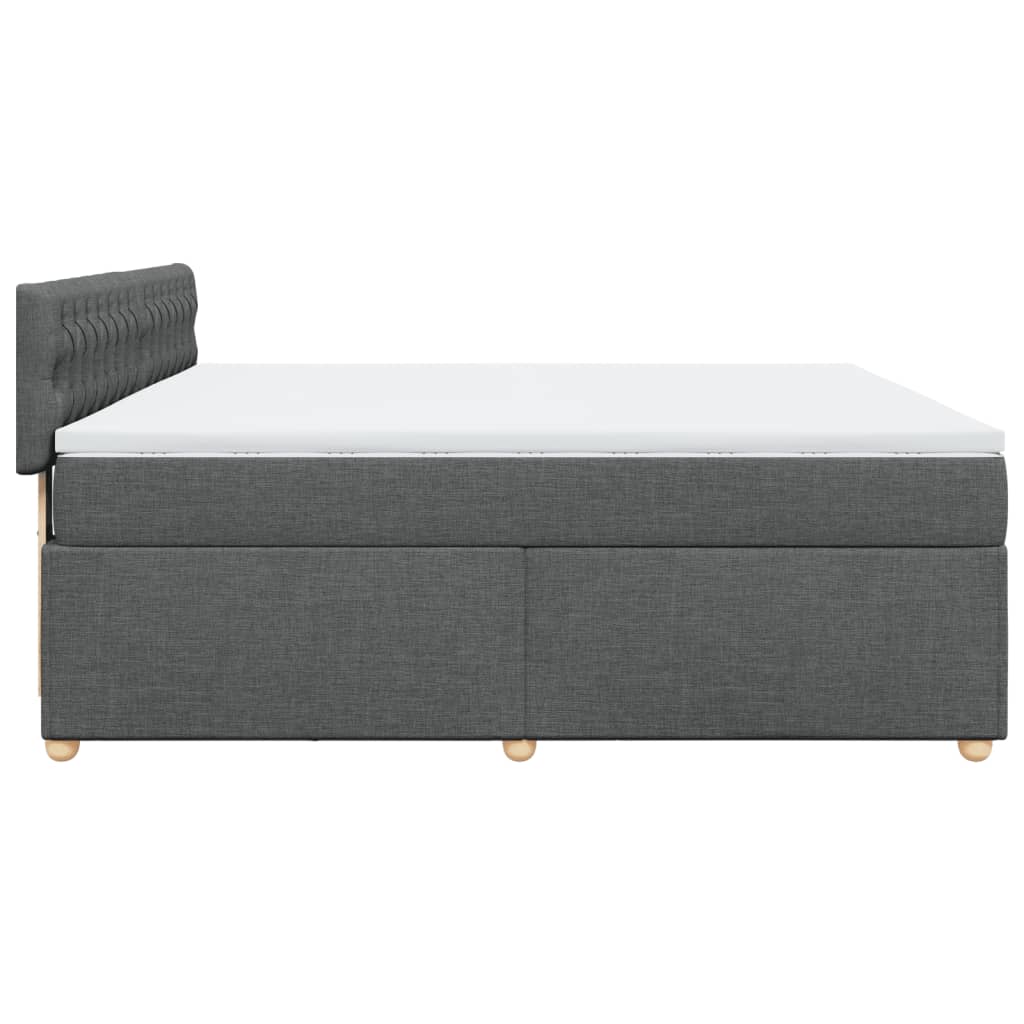 vidaXL Κρεβάτι Boxspring με Στρώμα Σκούρο Γκρι 180x200 εκ Υφασμάτιν