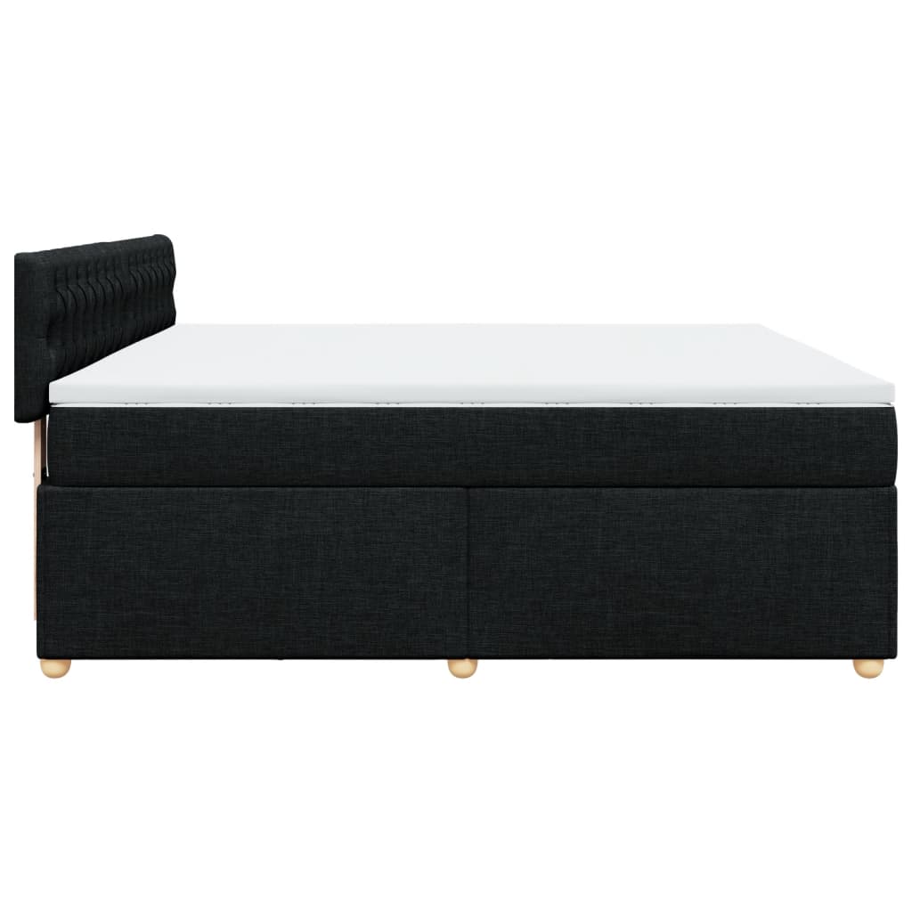 vidaXL Κρεβάτι Boxspring με Στρώμα Μαύρο 180x200 εκ. Υφασμάτινο