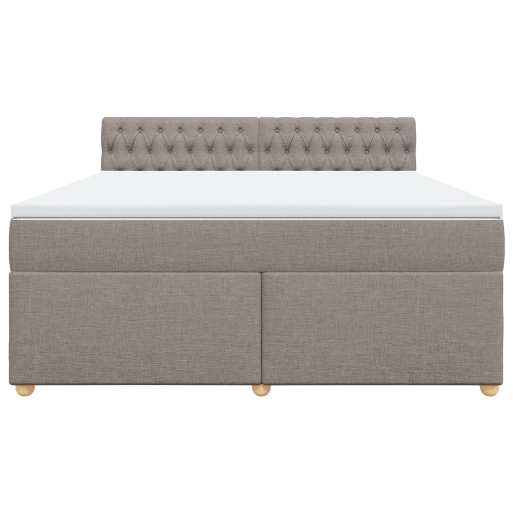 vidaXL Κρεβάτι Boxspring με Στρώμα Taupe 180x200 εκ. Υφασμάτινο