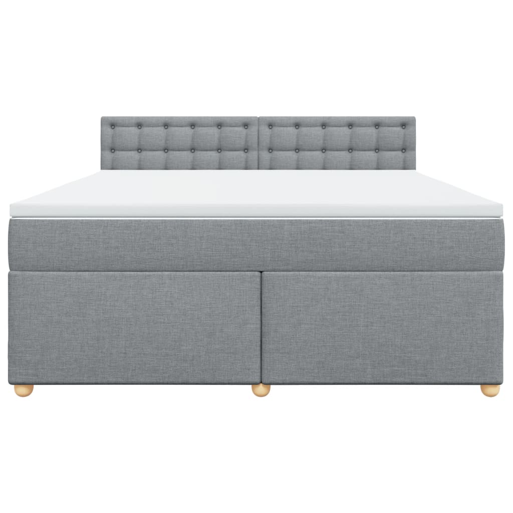 vidaXL Κρεβάτι Boxspring με Στρώμα Ανοιχτό Γκρι 180x200 εκ. Υφασμάτινο