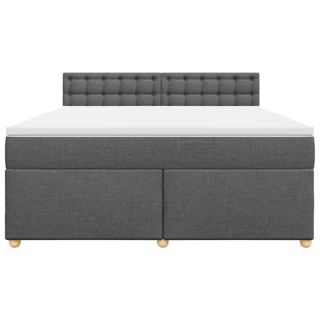 vidaXL Κρεβάτι Boxspring με Στρώμα Σκούρο Γκρι 180x200 εκ Υφασμάτιν