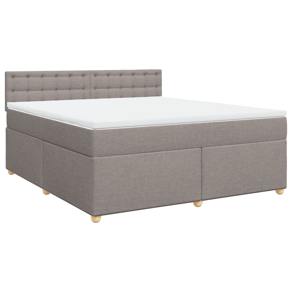 vidaXL Κρεβάτι Boxspring με Στρώμα Taupe 180x200 εκ. Υφασμάτινο