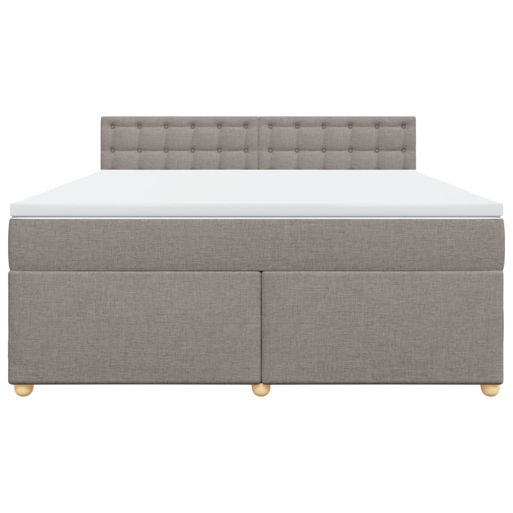 vidaXL Κρεβάτι Boxspring με Στρώμα Taupe 180x200 εκ. Υφασμάτινο