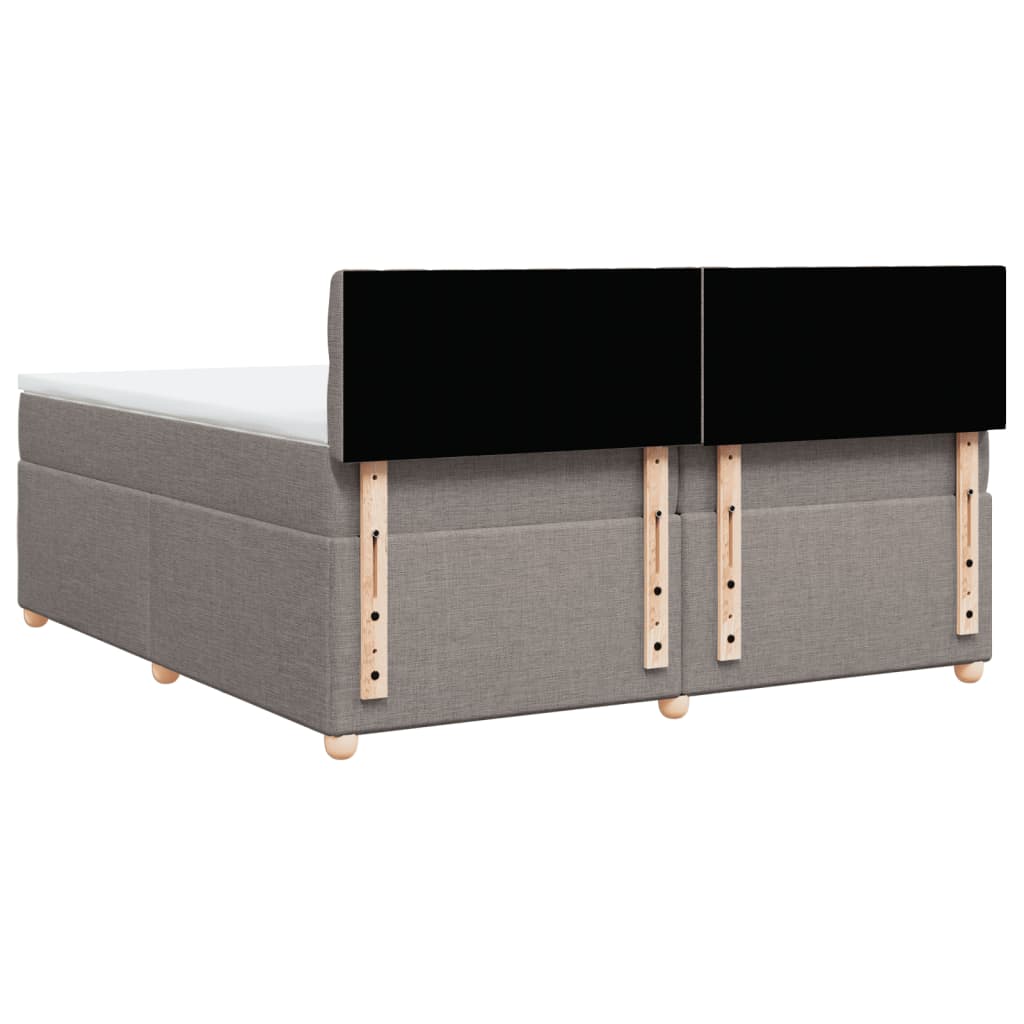 vidaXL Κρεβάτι Boxspring με Στρώμα Taupe 200x200 εκ. Υφασμάτινο