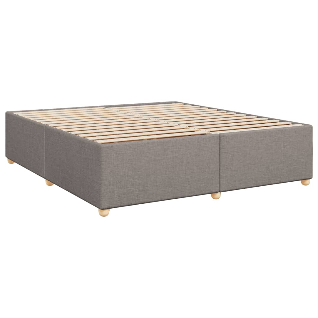 vidaXL Κρεβάτι Boxspring με Στρώμα Taupe 200x200 εκ. Υφασμάτινο