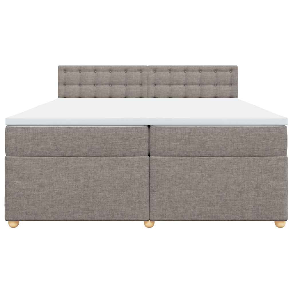 vidaXL Κρεβάτι Boxspring με Στρώμα Taupe 200x200 εκ. Υφασμάτινο