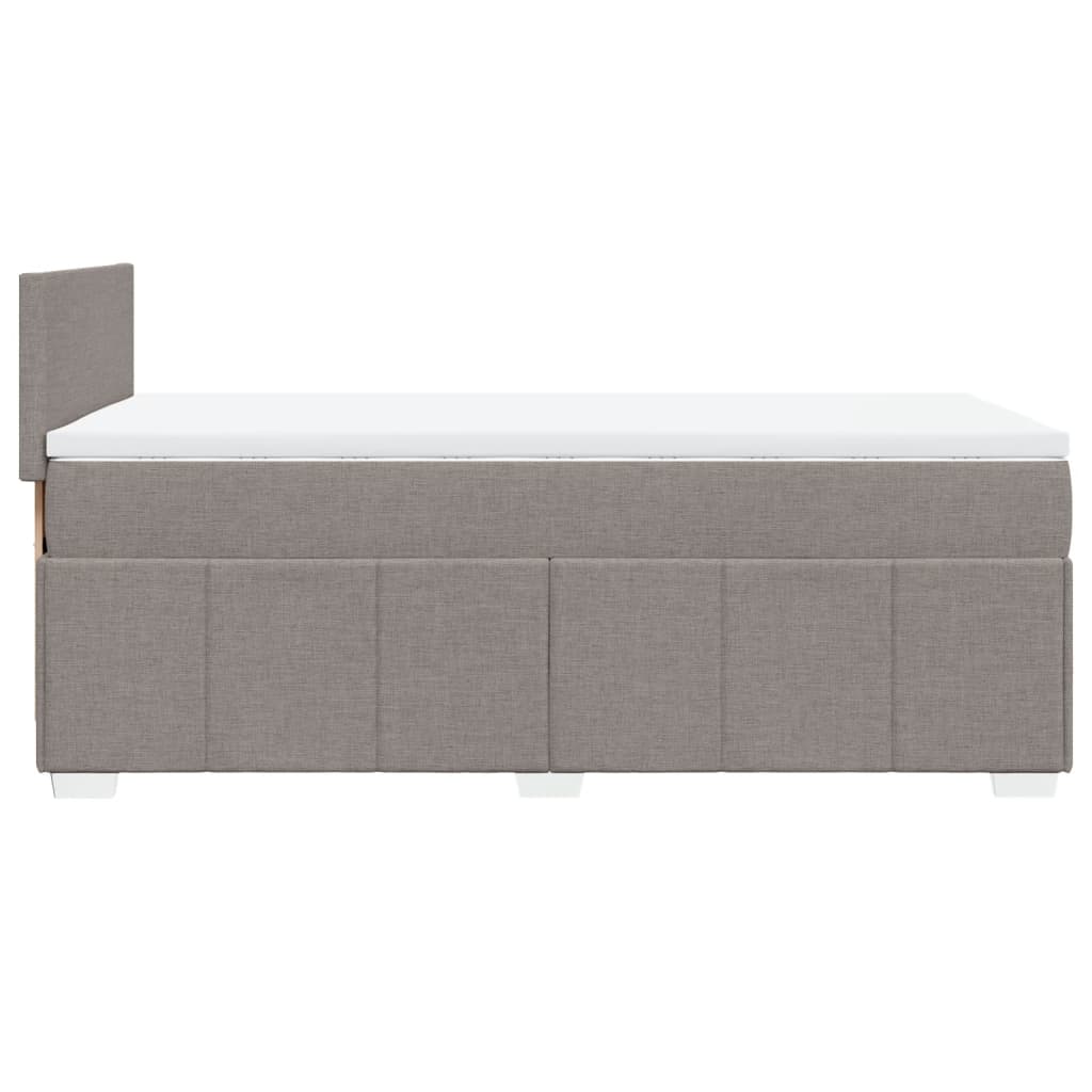 vidaXL Κρεβάτι Boxspring με Στρώμα Taupe 80x200 εκ. Υφασμάτινο