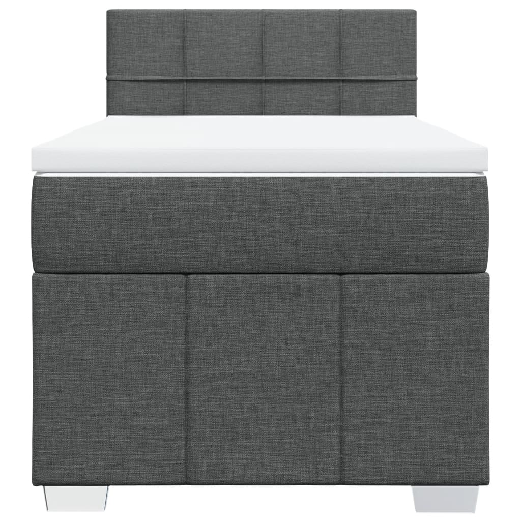 vidaXL Κρεβάτι Boxspring με Στρώμα Σκούρο Γκρι 80x200 εκ. Υφασμάτινο