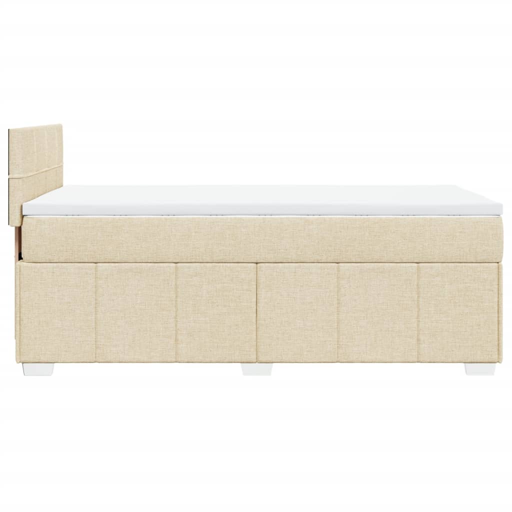 vidaXL Κρεβάτι Boxspring με Στρώμα Κρεμ 80 x 200 εκ. Υφασμάτινο