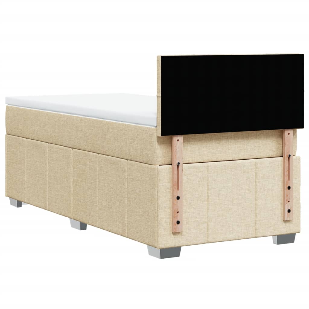 vidaXL Κρεβάτι Boxspring με Στρώμα Κρεμ 80 x 200 εκ. Υφασμάτινο
