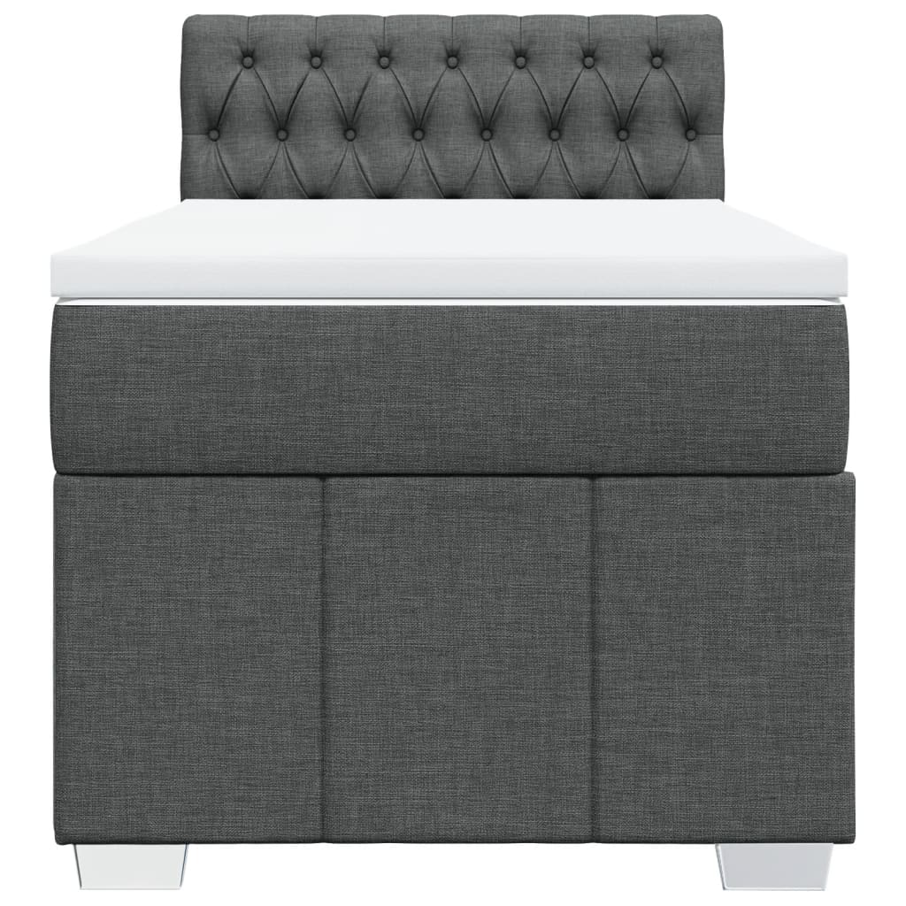 vidaXL Κρεβάτι Boxspring με Στρώμα Σκούρο Γκρι 80x200 εκ. Υφασμάτινο