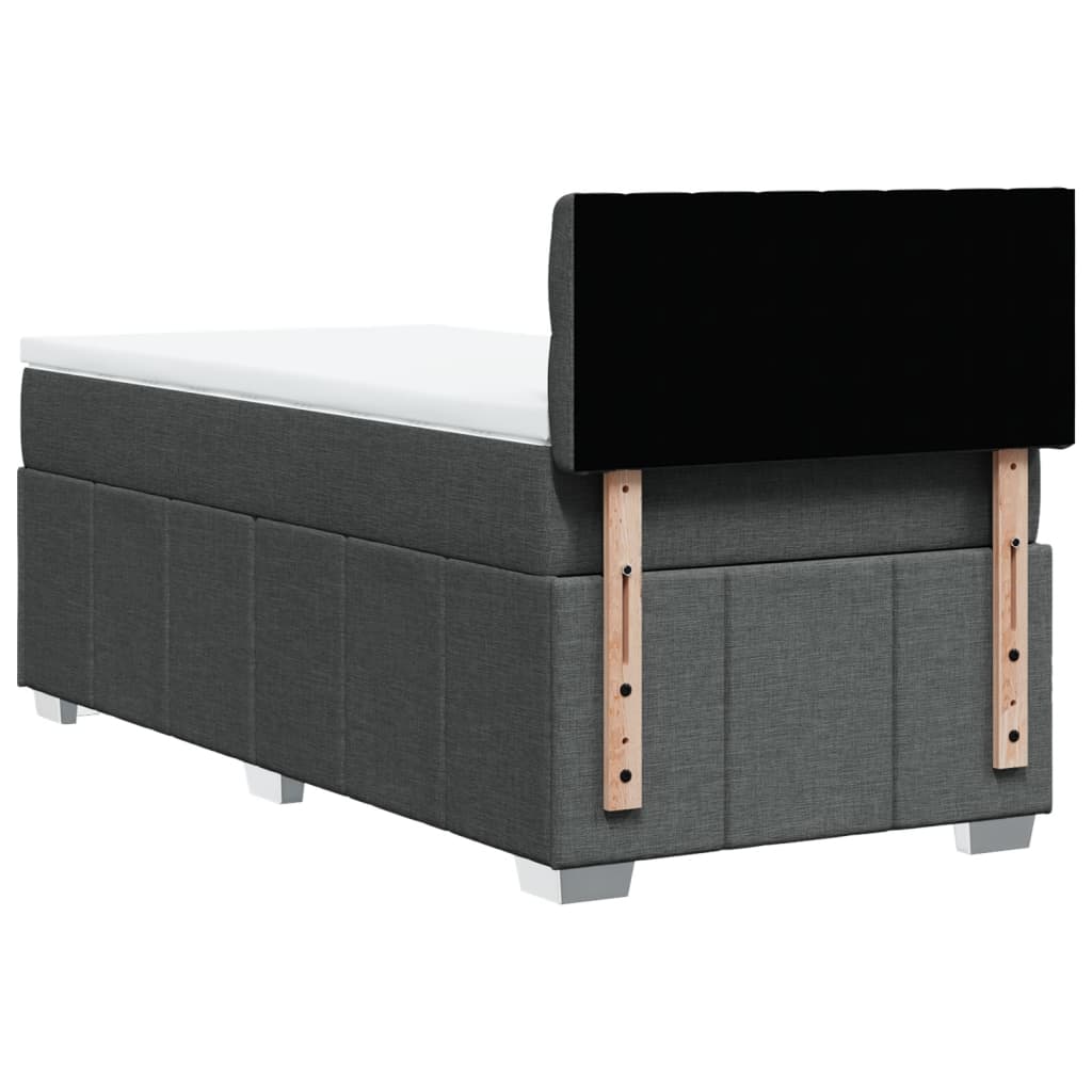 vidaXL Κρεβάτι Boxspring με Στρώμα Σκούρο Γκρι 80x200 εκ. Υφασμάτινο