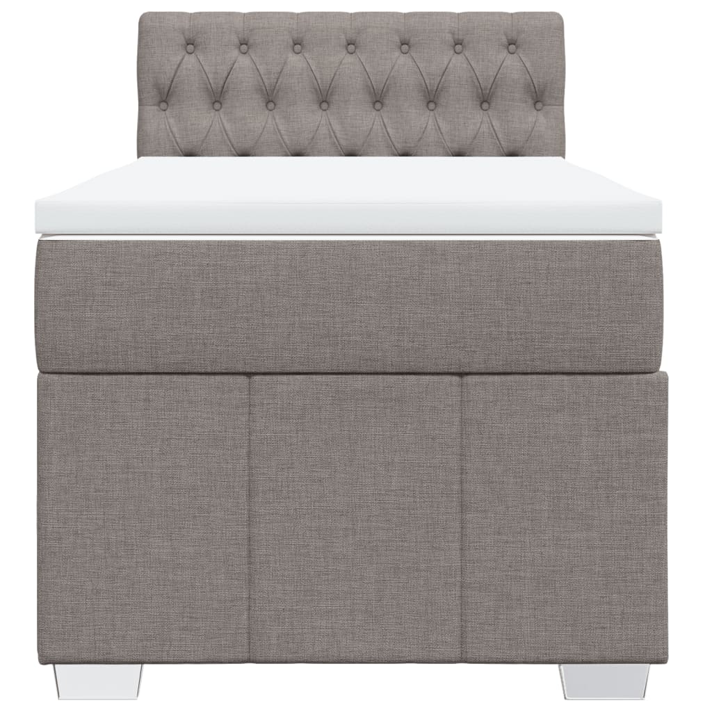 vidaXL Κρεβάτι Boxspring με Στρώμα Taupe 80x200 εκ. Υφασμάτινο