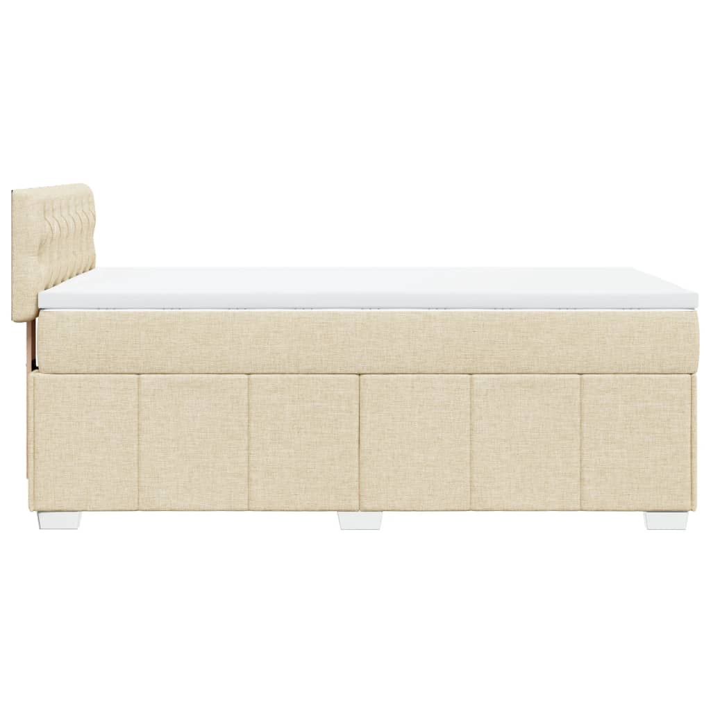 vidaXL Κρεβάτι Boxspring με Στρώμα Κρεμ 80 x 200 εκ. Υφασμάτινο