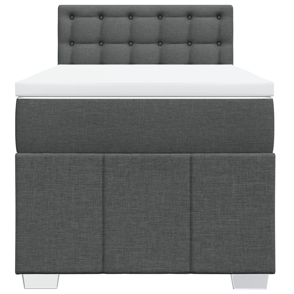 vidaXL Κρεβάτι Boxspring με Στρώμα Σκούρο Γκρι 80x200 εκ. Υφασμάτινο