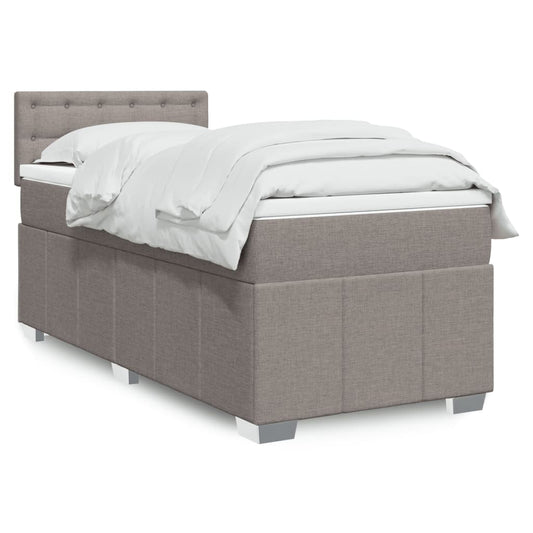 vidaXL Κρεβάτι Boxspring με Στρώμα Taupe 80x200 εκ. Υφασμάτινο