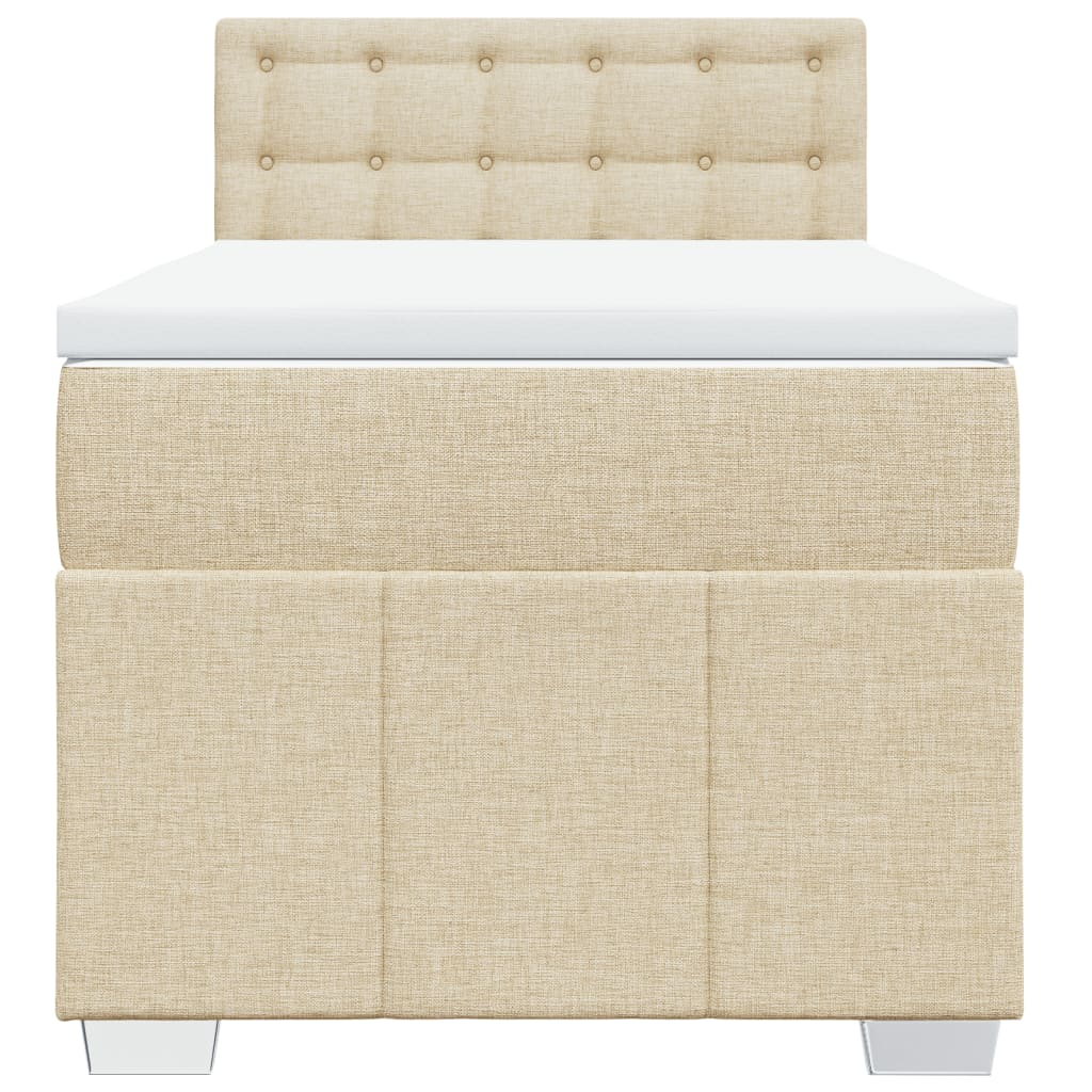 vidaXL Κρεβάτι Boxspring με Στρώμα Κρεμ 80 x 200 εκ. Υφασμάτινο