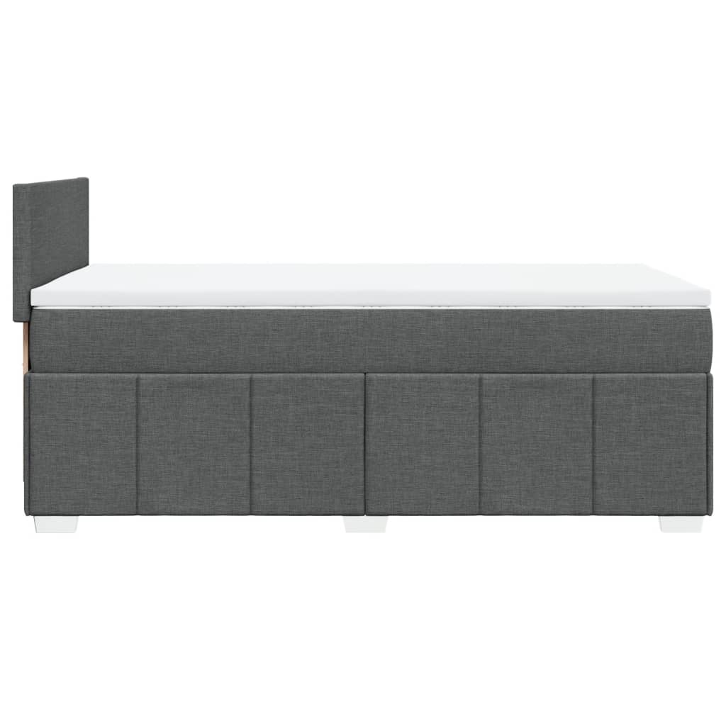vidaXL Κρεβάτι Boxspring με Στρώμα Σκούρο Γκρι 90x190 εκ. Υφασμάτινο