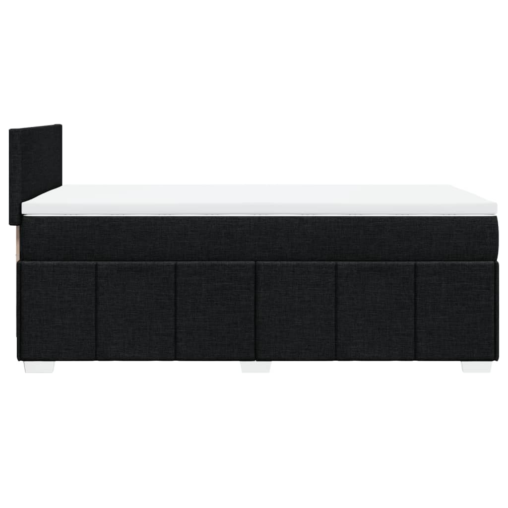 vidaXL Κρεβάτι Boxspring με Στρώμα Μαύρο 90x190 εκ.Υφασμάτινο