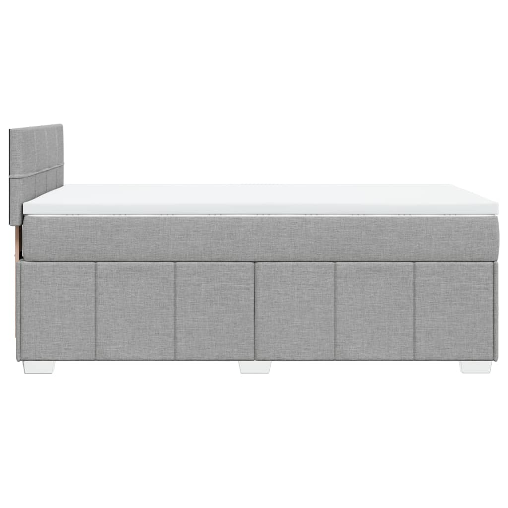 vidaXL Κρεβάτι Boxspring με Στρώμα Ανοιχτό Γκρι 90x190 εκ. Υφασμάτινο