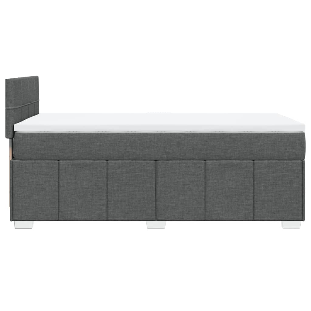 vidaXL Κρεβάτι Boxspring με Στρώμα Σκούρο Γκρι 90x190 εκ. Υφασμάτινο
